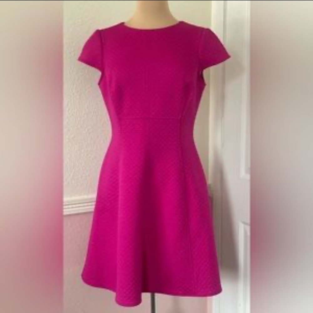 Kasper swing dress Size 12 Pink Fuchsia  PERFECT day to evening, party, Barbie